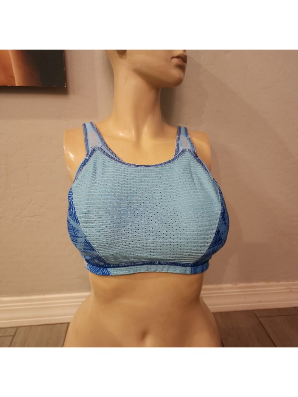 Glamorise Sport Elite Performance Bra 34H Blue Wireless
